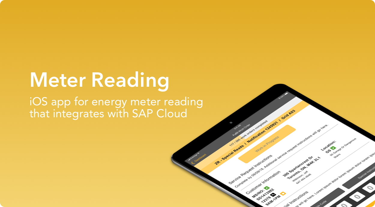 Meter Reading project, an iOS app for energy meter reading that integrates with SAP Cloud.